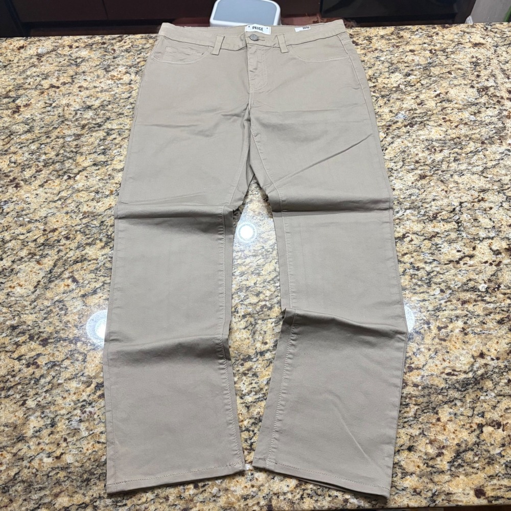 PAIGE Men Tan Khaki Straight Leg Twill Pants Size 29 ws